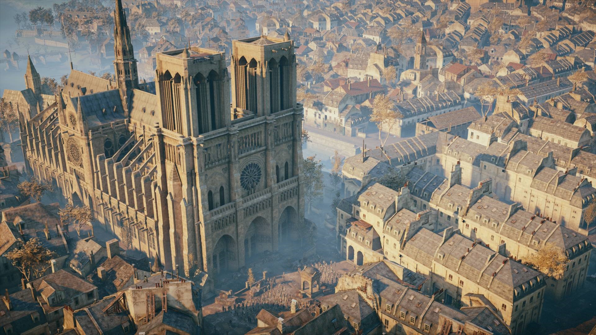 La riproduzione della cattedrale di Notre Dame presente all'interno del videogioco 'Assassin's Creed Unity'. PH: assassinscreed.fandom.com
