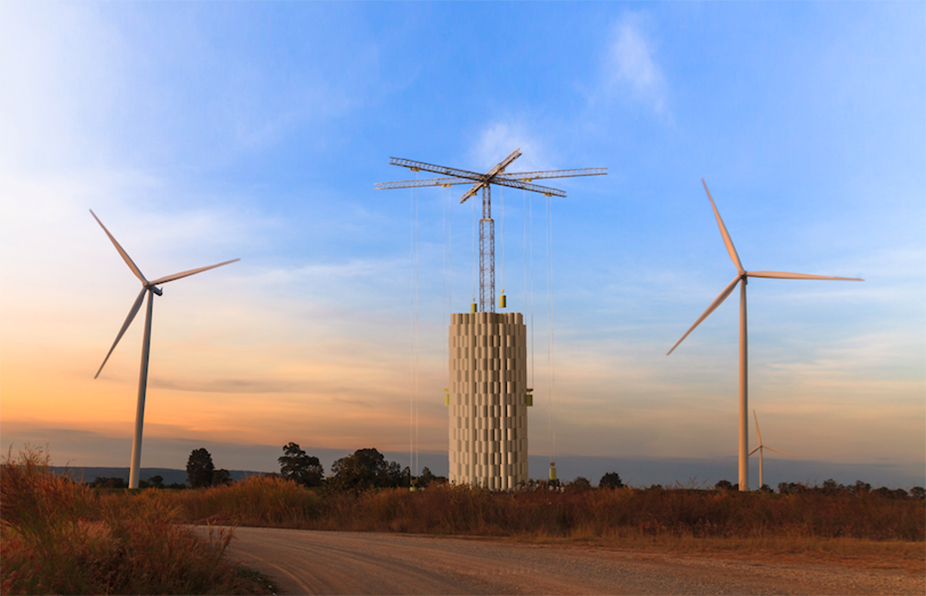 accumulo energetico, aleatorietà delle fonti rinnovabili, innovazioni, energie rinnovabili, efficienza energetica, risparmio energetico, torre energetica, Energy Vault, Energy Close-up Engineering