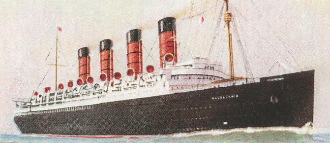 Rappresentazione del transatlantico Mauretania, vincitore del Nastro azzurro nel 1909