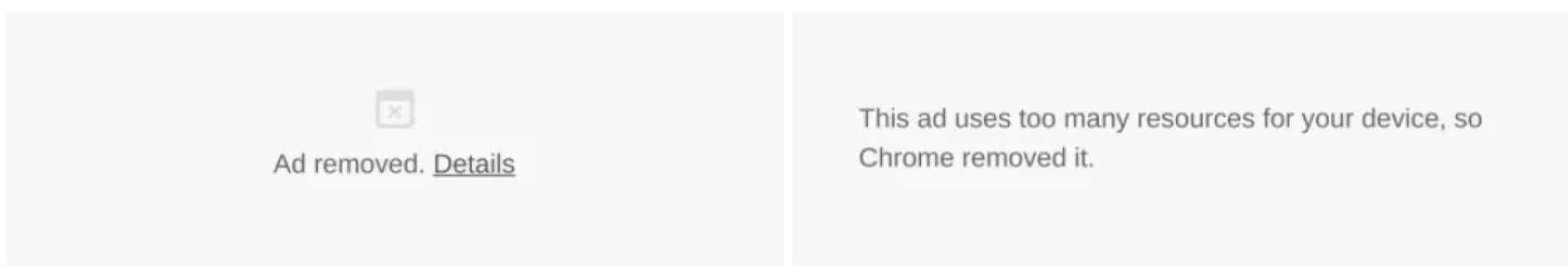 Come verranno visualizzati gli annunci rimossi. Credits: google.com