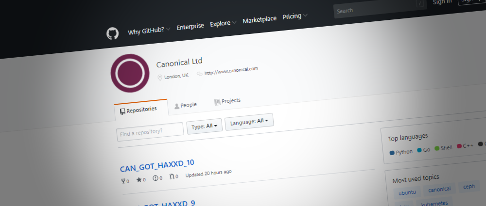 L'account di Canonical su GitHub è stato hackerato