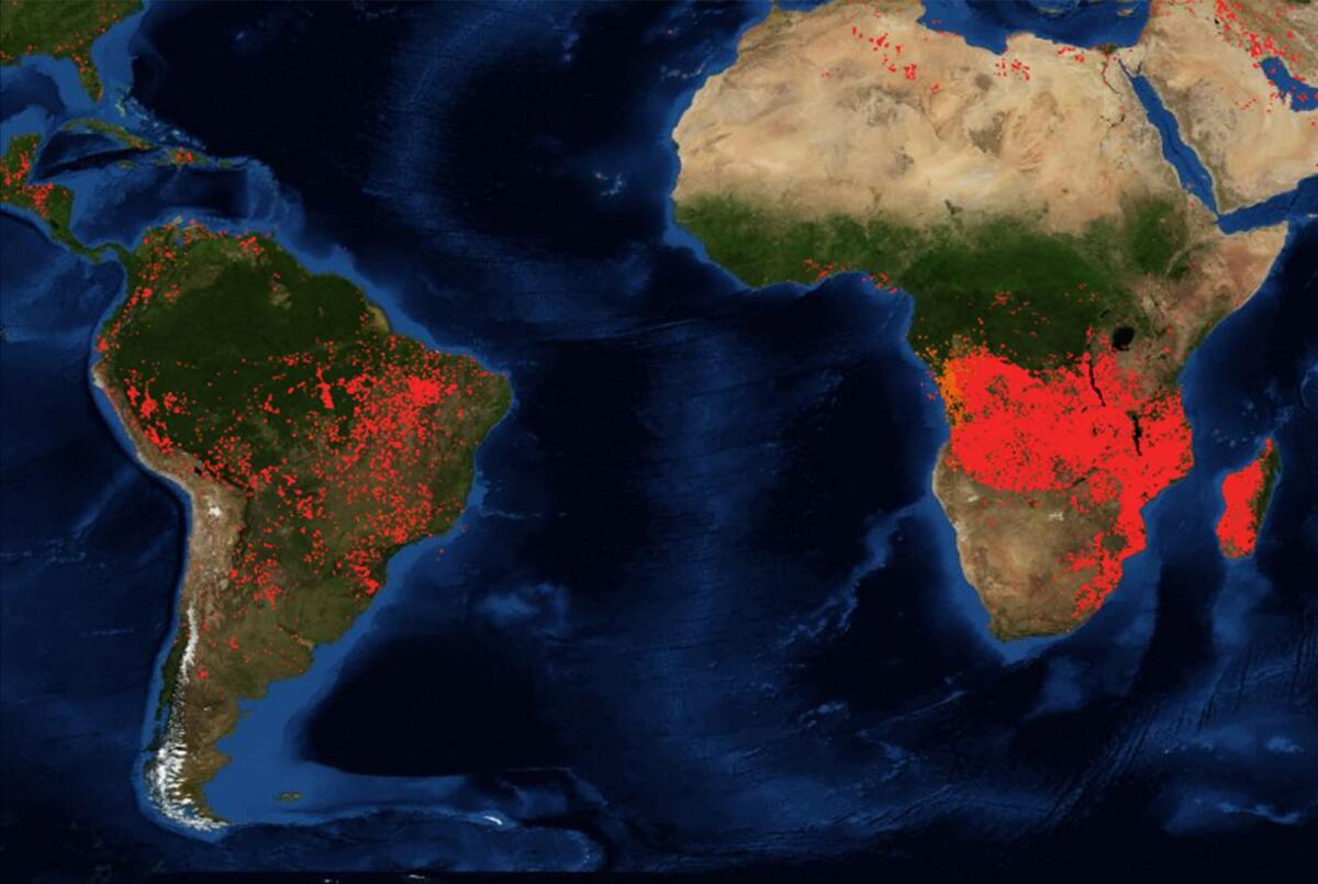 Incendi: con Siberia e Amazzonia, anche l'Africa ma i motivi sono diversi - Incendi Africa, foto: NASA