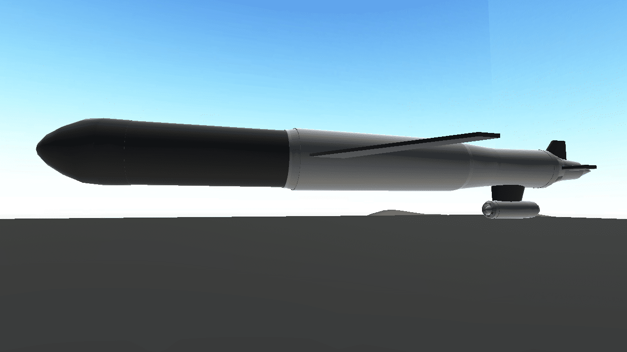 Una ricostruzione 3D del missile Burevestnik, crediti: SimplePlanes