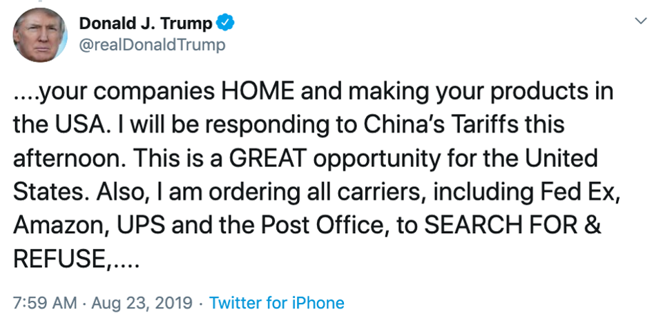 I tweets di Trump costano agli investitori oltre 500 miliardi di dollari