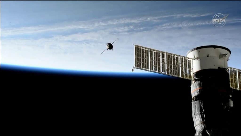 In foto, il momento che ha consentito il successo della nuova manovra di attracco per far salire Fedor a bordo della ISS.Crediti: www.blogs.nasa.gov/spacestation/