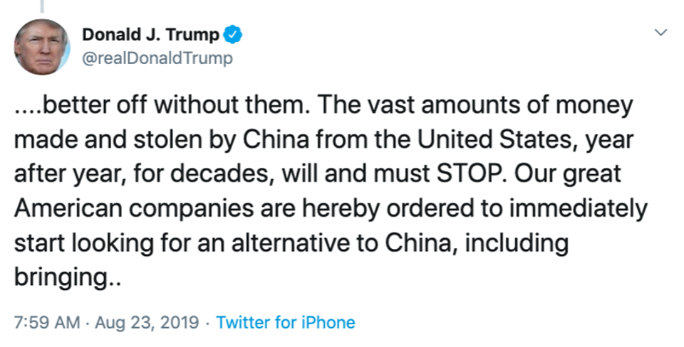 I tweets di Trump costano agli investitori oltre 500 miliardi di dollari
