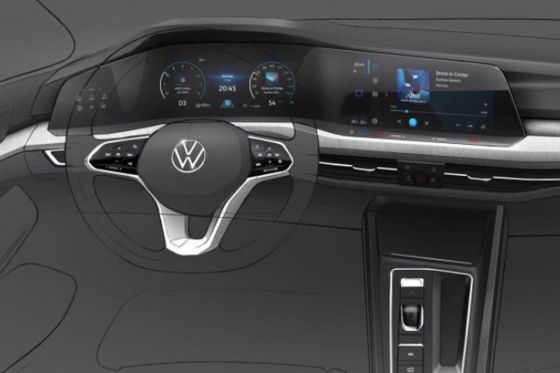 Volkswagen Golf 8: gli interni secondo i teaser