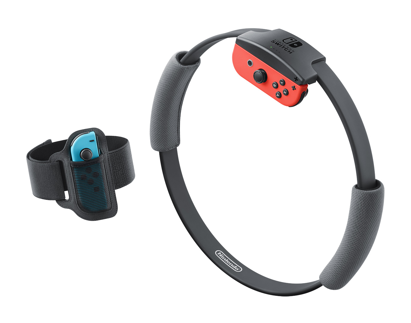 Ring-Con e la Fascia per la gamba: i nuovi accessori inclusi in Ring Fit Adventure.Credits: Nintendo