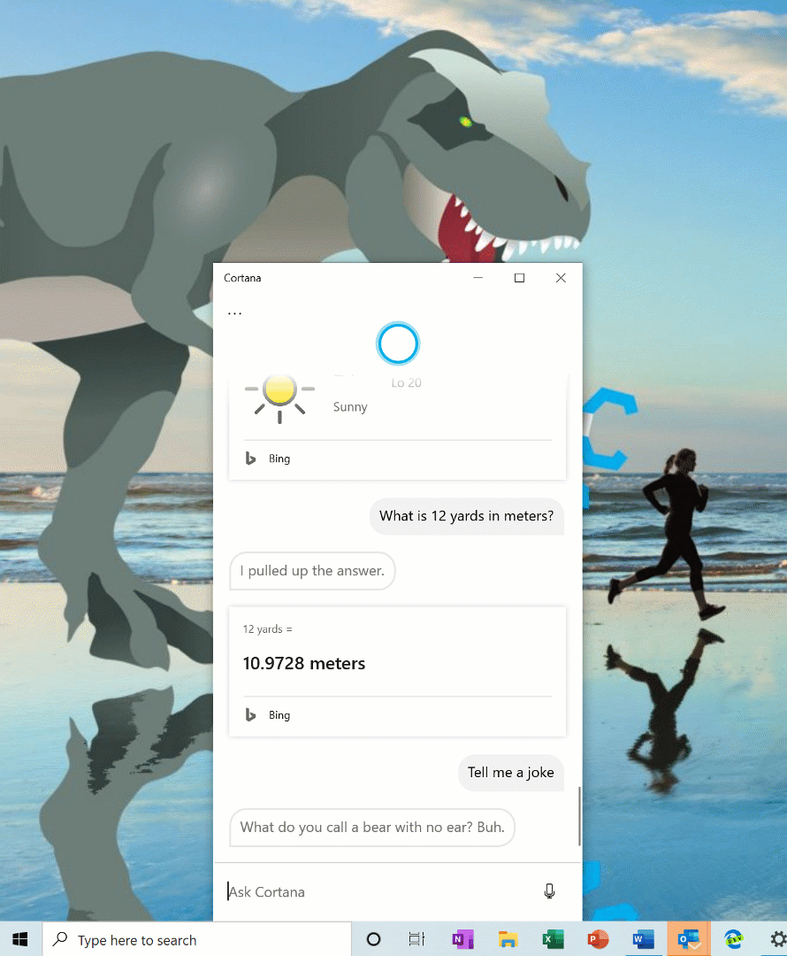 La nuova Cortana. Credits: microsoft.com