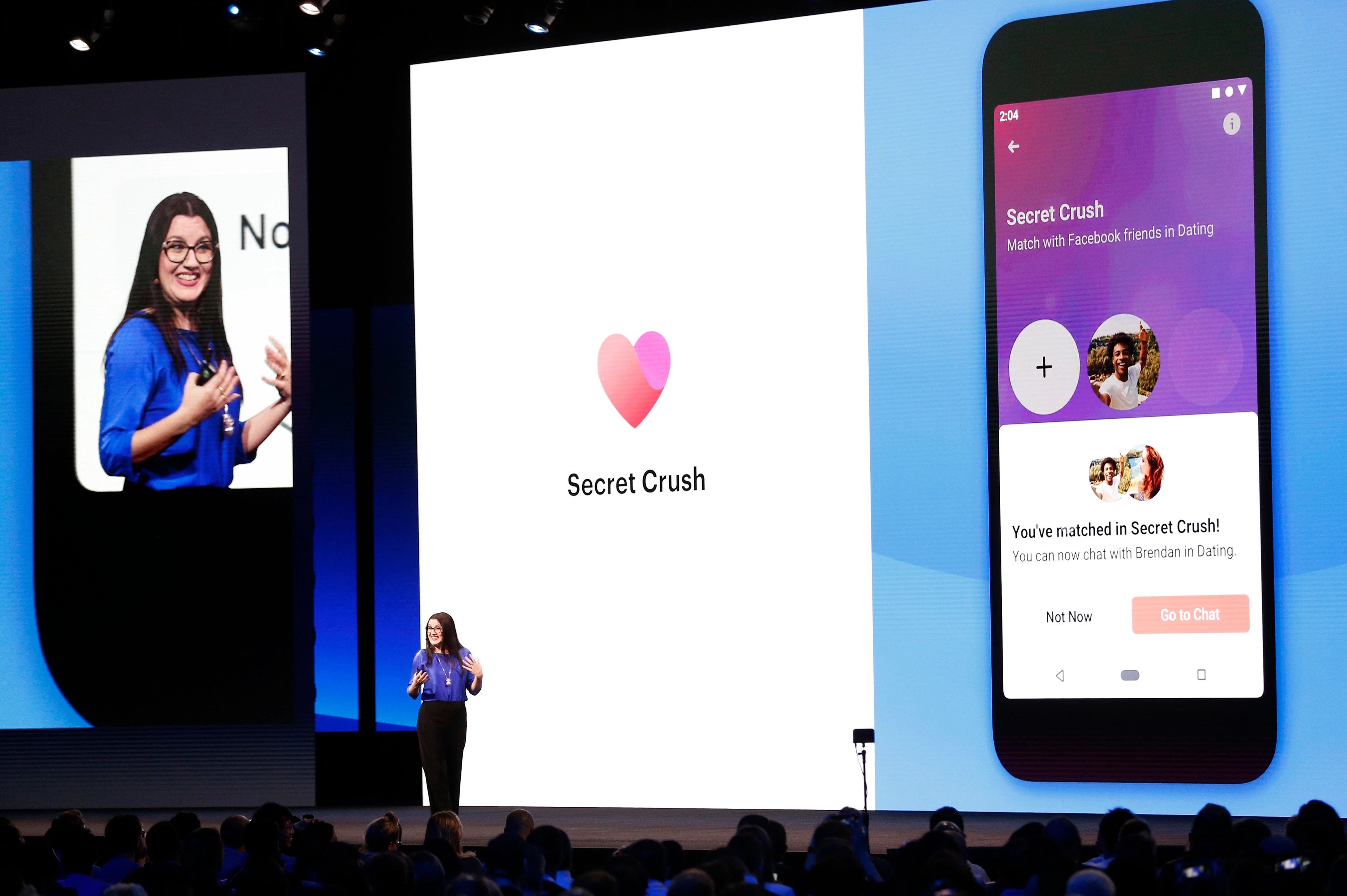 Facebook Dating features durante conferenza Facebook. Credits: https://www.thesun.co.uk