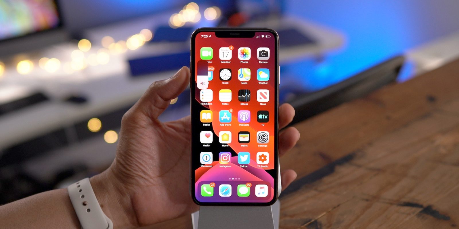 iOS 13 con dettaglio sul volume. Credits: 9to5mac.com
