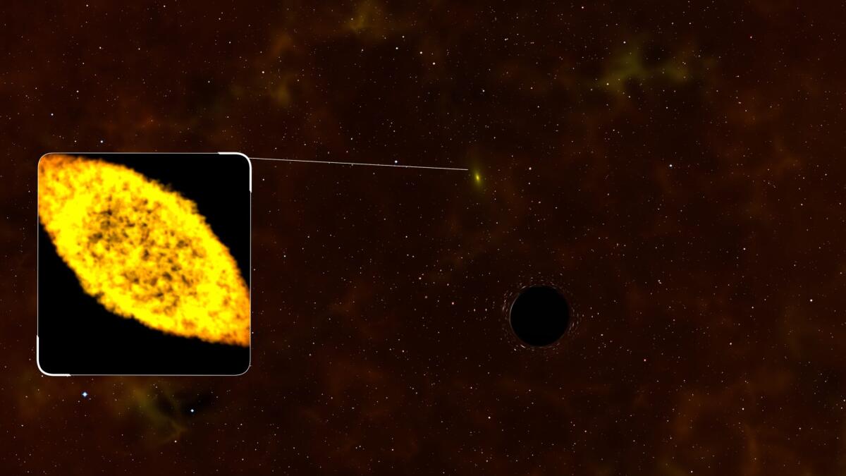 TESS, la sonda a caccia di esopianeti che ci svela come un buco nero divora una stella - Illustrazione del buco nero che divora una stella.

Crediti: nasa.gov