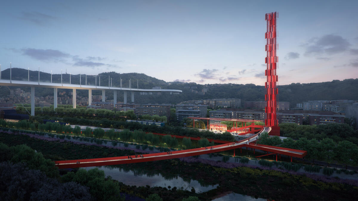 Il Parco del Polcevera, il progetto di Boeri per il parco sotto il ponte di Genova - dezeen.com