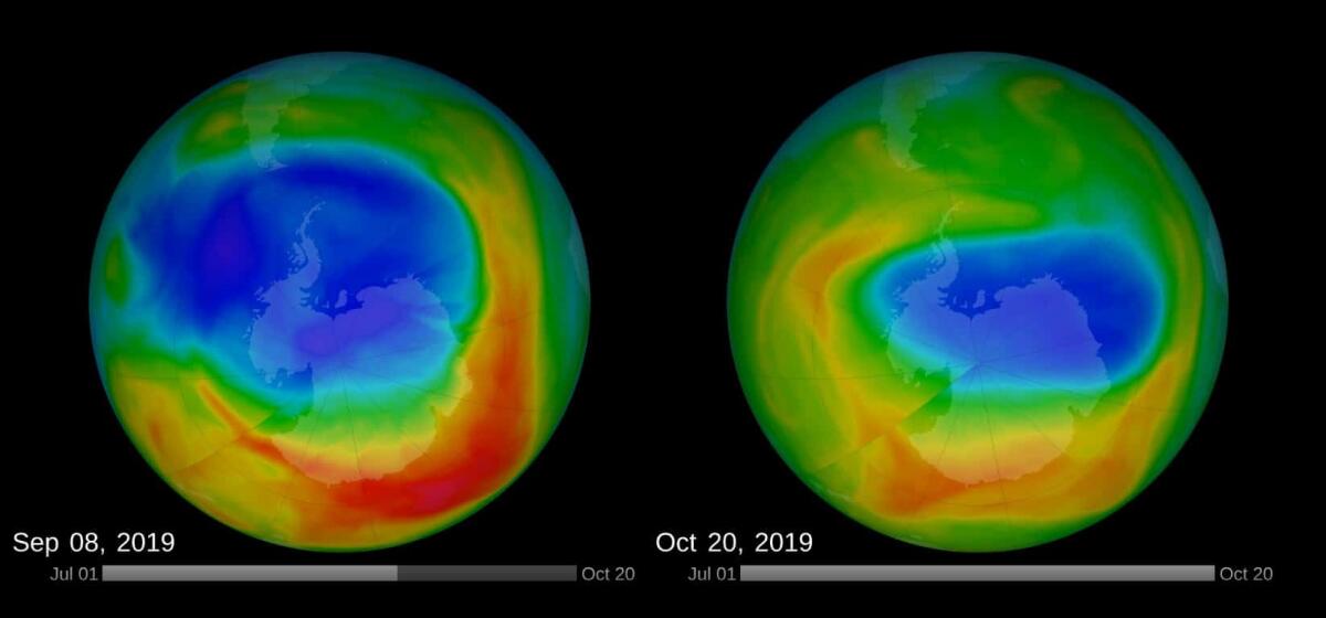 Buco dell'ozono ai minimi storici? Non una buona notizia! - Buco dell'ozono, crediti: NASA/NOAA