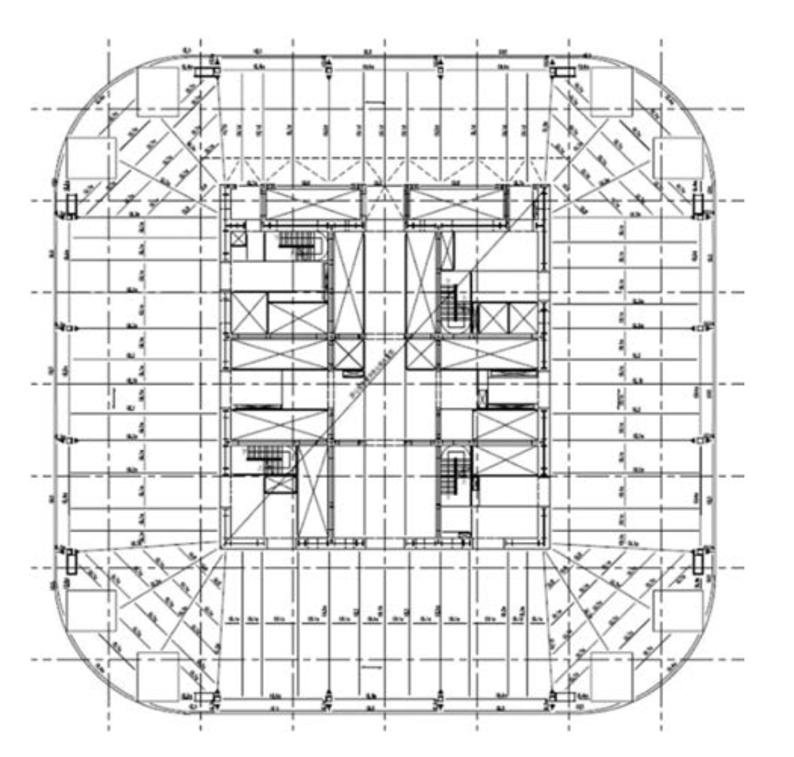 Pianta del piano tipo della CITIC Tower. PH: CTBUH - Research Paper