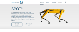Pagina del sito Boston Dynamics in cui ci si può iscrivere alla mailing list o richiedere uno Spot