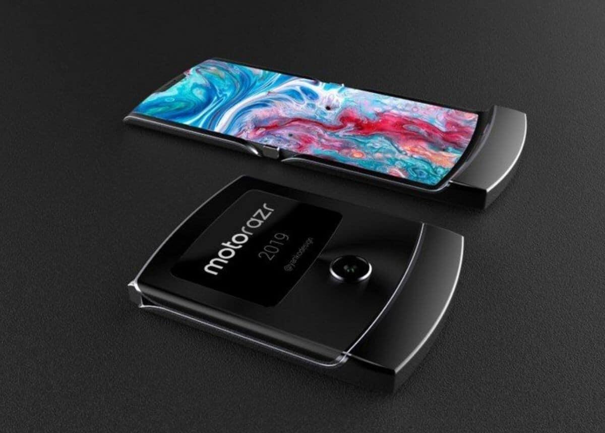 Motorola annuncia il ritorno del Razr - Il nuovo Motorola Razr, chiuso a conchiglia, ed esteso. Si può notare la differenza di dimensioni.