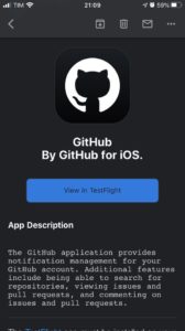 GitHub mobile su iOS