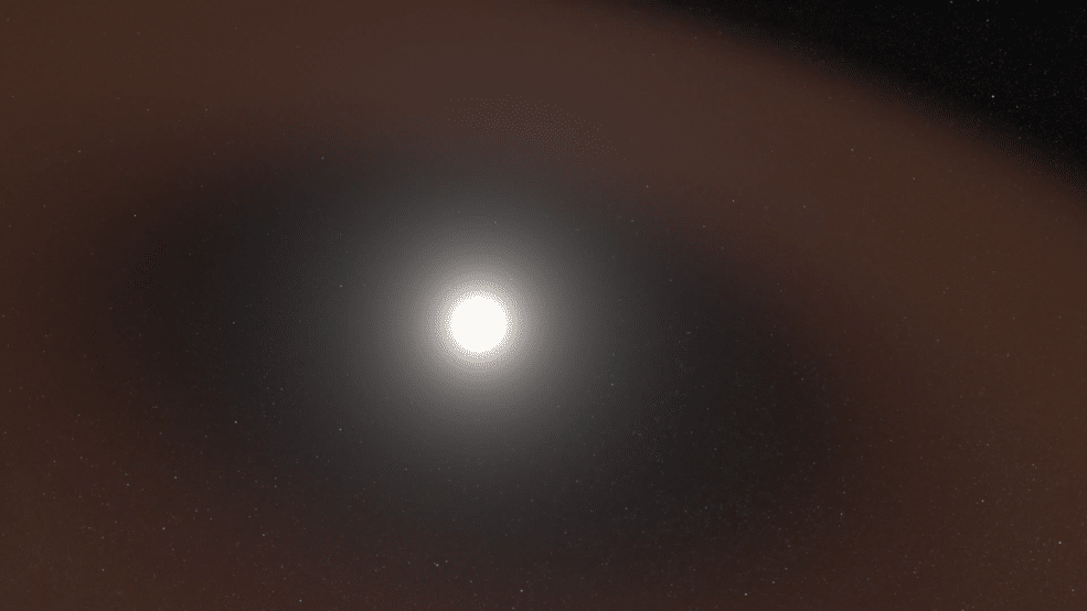 Illustrazione della dust-free zone.Crediti: nasa.gov