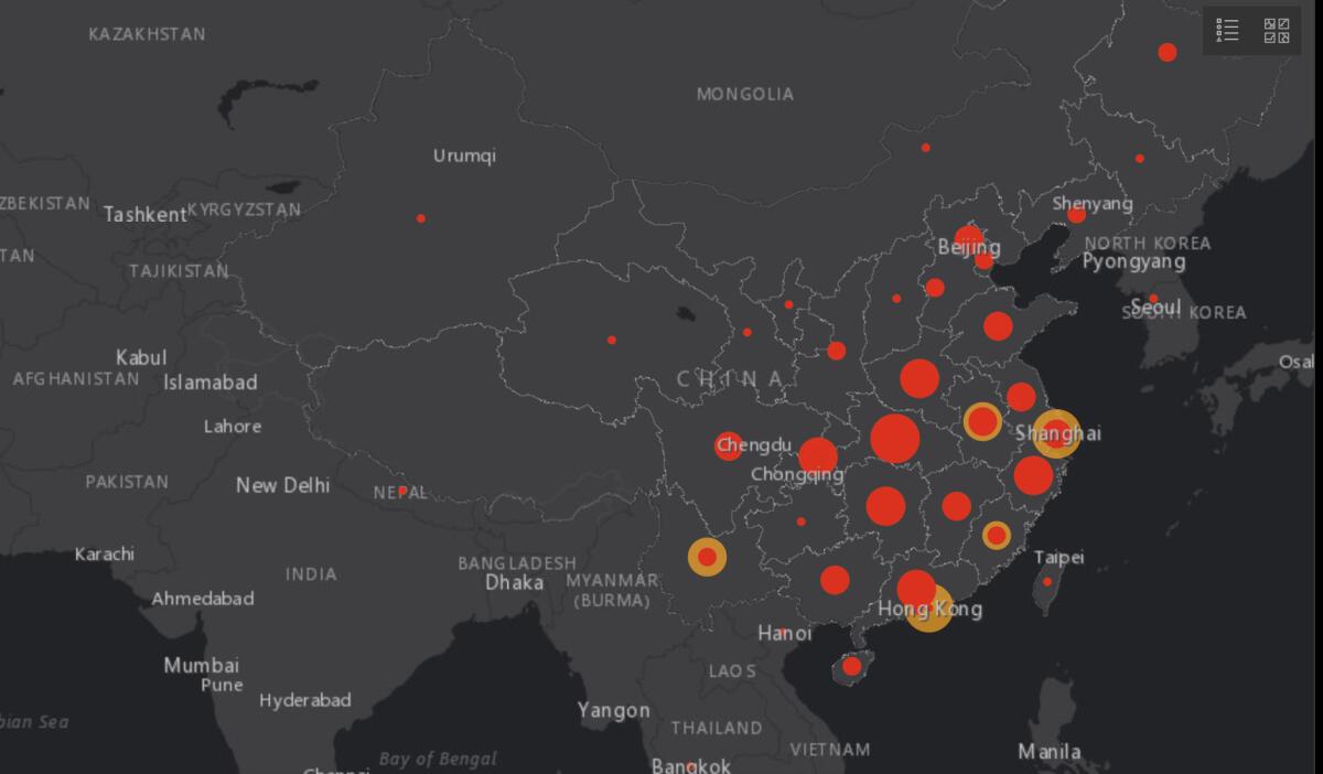 La mappa interattiva per seguire l'andamento del Coronavirus - 