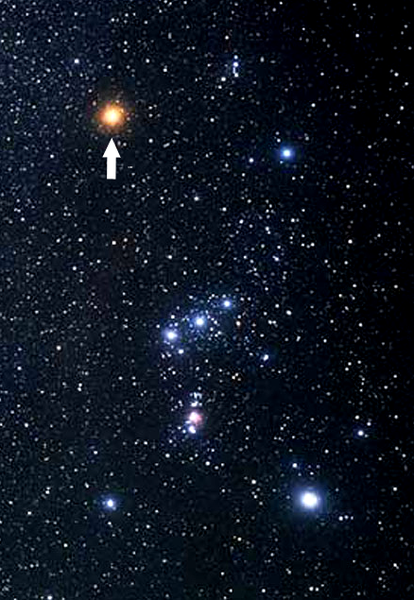 Posizione di Betelgeuse nella costellazione di Orione. Credits: ESA/Hubble