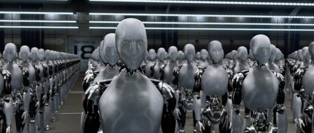 Scena del film "Io , Robot", 2004.