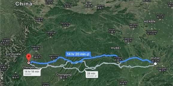 La distanza tra i medici di Chengdu e Wuhan, dove è esploso il virus. Col 5G la distanza non sarebbe più un problema. Credits:  Jeremy Horwitz/VentureBeat