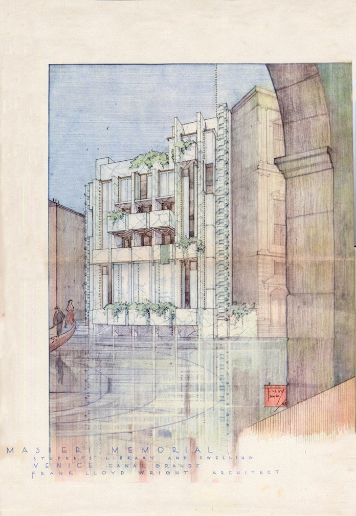 Il progetto della casa sul Canal Grande di Frank Lloyd Wright  Ph: fumettologica.it