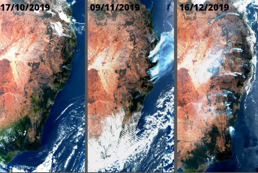 Immagini dell'Australia dal Sentinel 3.