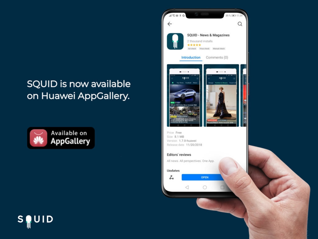 SQUID App: news feeder ufficiale per dispositivi Huawei