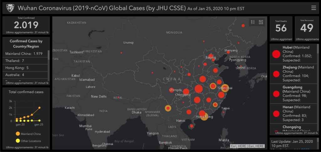 Seguire il Coronavirus con la mappa interattiva: 20 giorni dopo