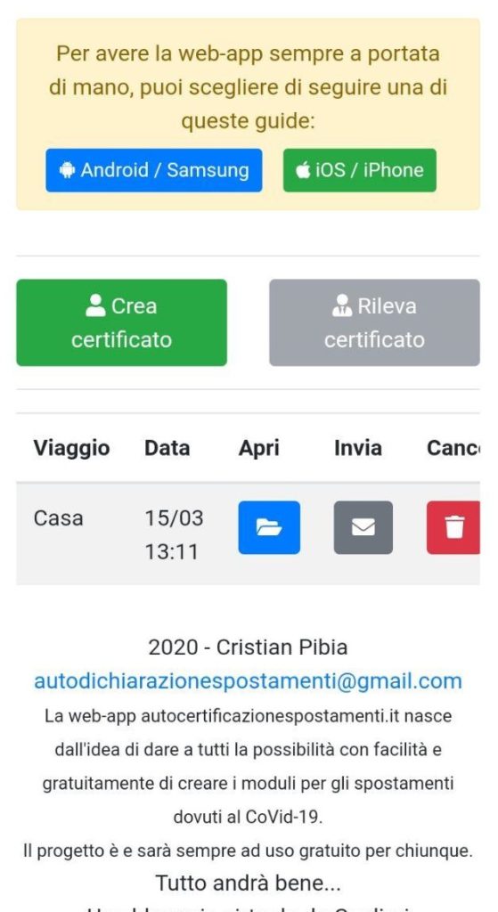 Salvataggio del certificato
