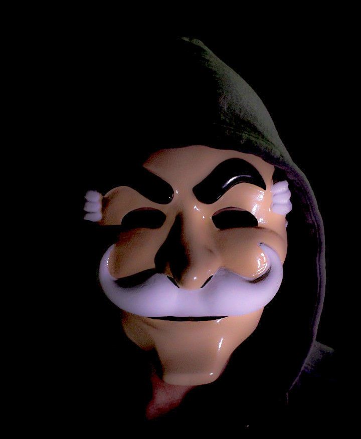 La maschera utilizzata in Mr Robot, diventata simbolo di ribellione e resistenza in tutto il mondo. Credits: dinkgoods.com