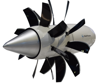 Rendering di un Propfan (Open Rotor)Credits: SAFRAN