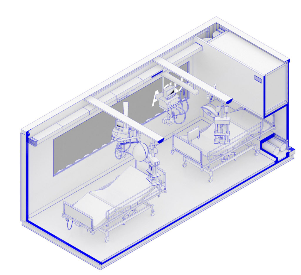 Spaccato assonometrico modulo ICU. Ph: digitalic.it