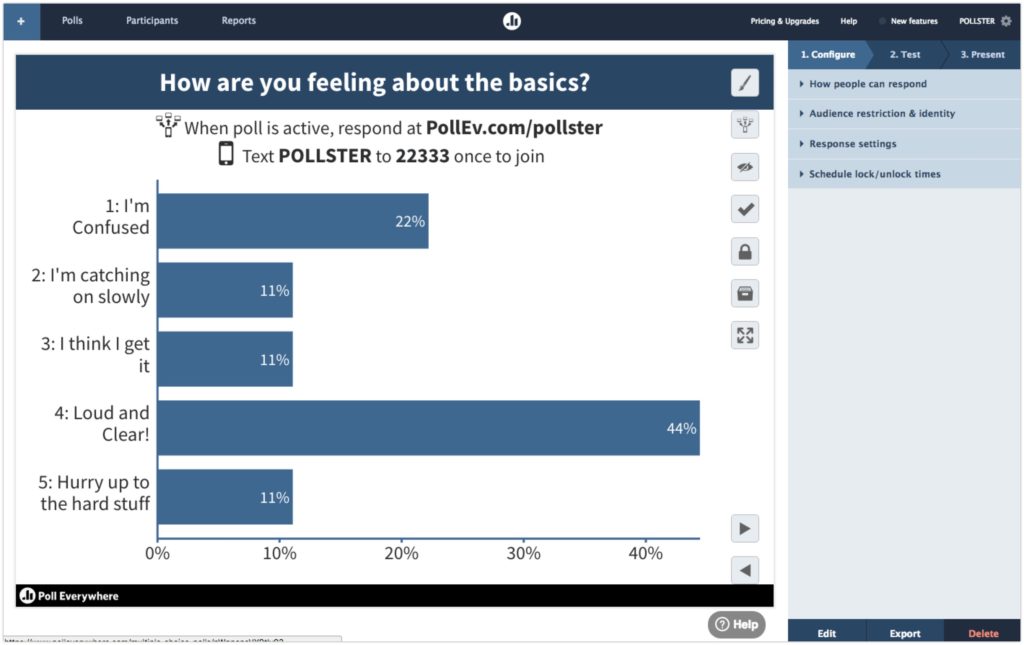 Sondaggio su Poll Everywhere