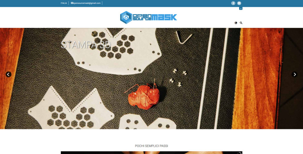 La home del sito Open Source Mask