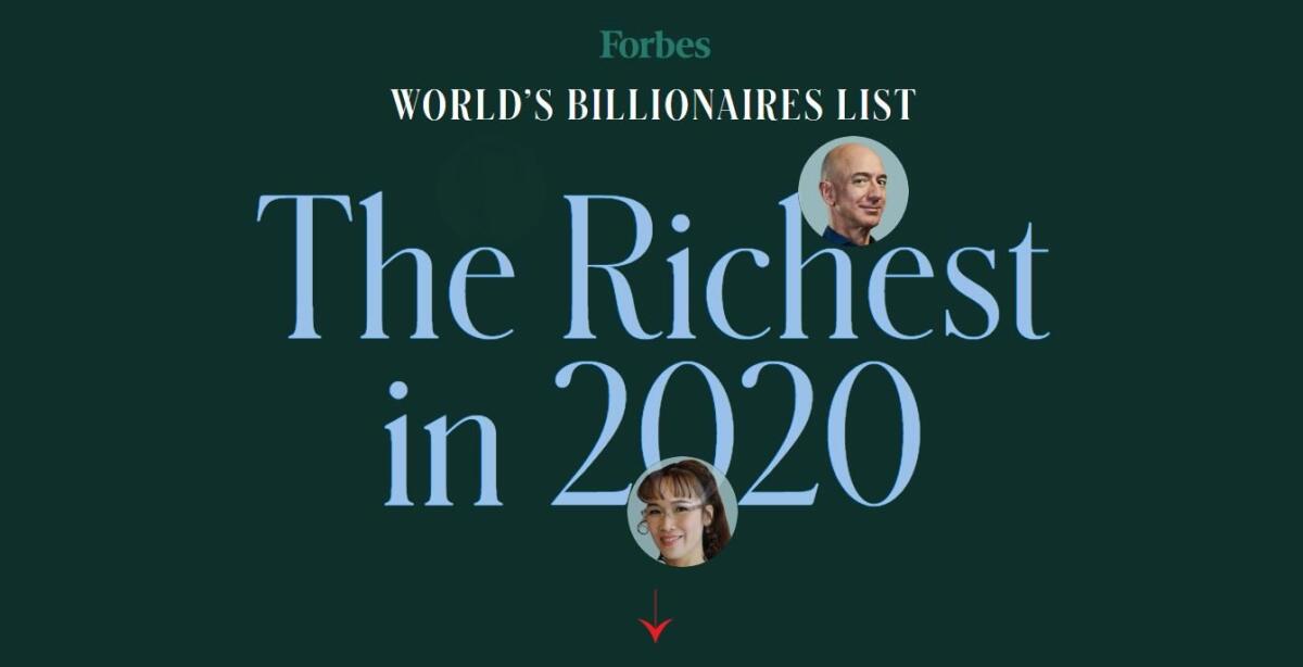 Ecco i più ricchi del 2020 secondo Forbes - 