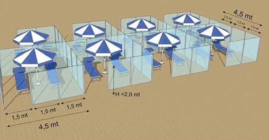 Pareti in plexiglass per riaprire ristoranti e spiagge
