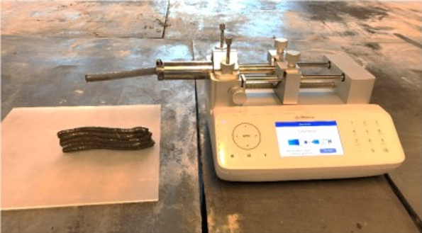Estrusione di campioni di geopolimeri con urea. Credits: S. Pilehvar et al. / Journal of Cleaner Production