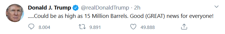 Trump spinge il petrolio verso il +20%