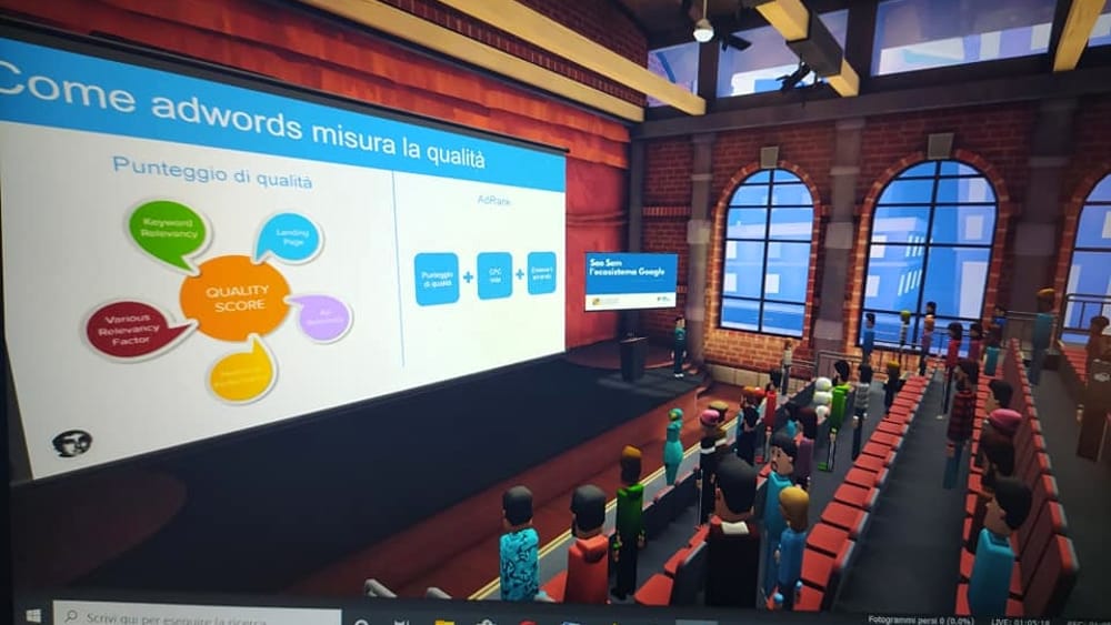 Aula della lezione tenutasi all'Università di Napoli tramite la realtà virtuale.Credits: napolitoday.it