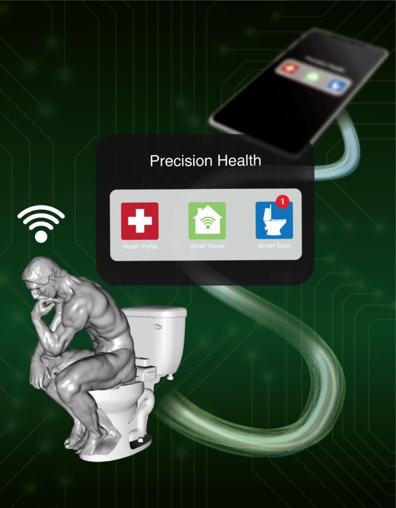 Lo Smart Toilet invia automaticamente i dati estratti dai campioni ad un sistema di archiviazione sicuro basato su cloud. Credits: James Strommer