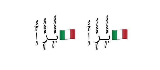 Stringa di caratteri che causa il bug. Da escludere la bandiera italiana che non è complice.