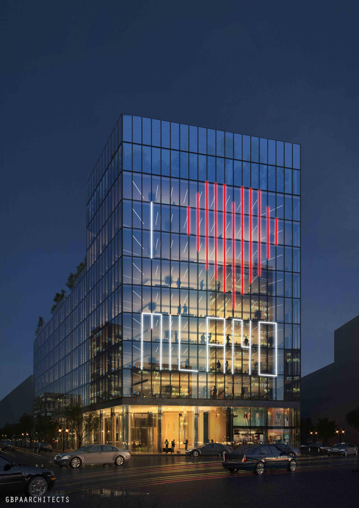 La facciata interattiva del Palazzo di Fuoco a Milano - Ph: gbpaarchitects.com