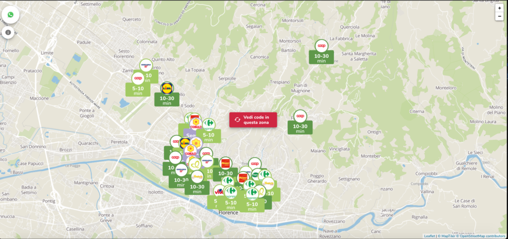 Schermata della web app