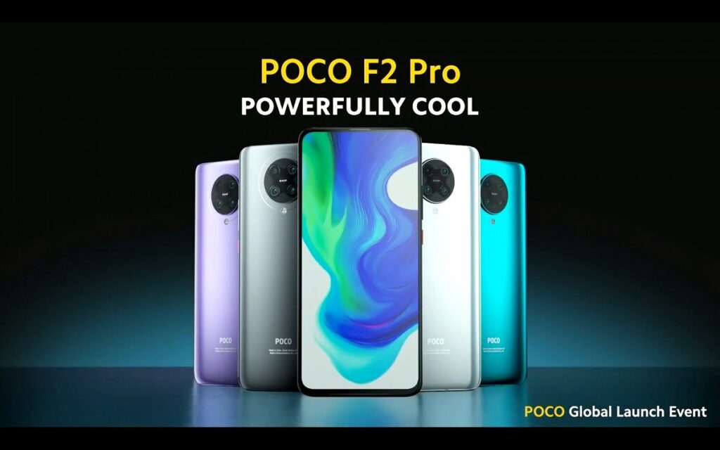 Grafica POCO F2 Pro mostrata nell'evento di lancio globale.