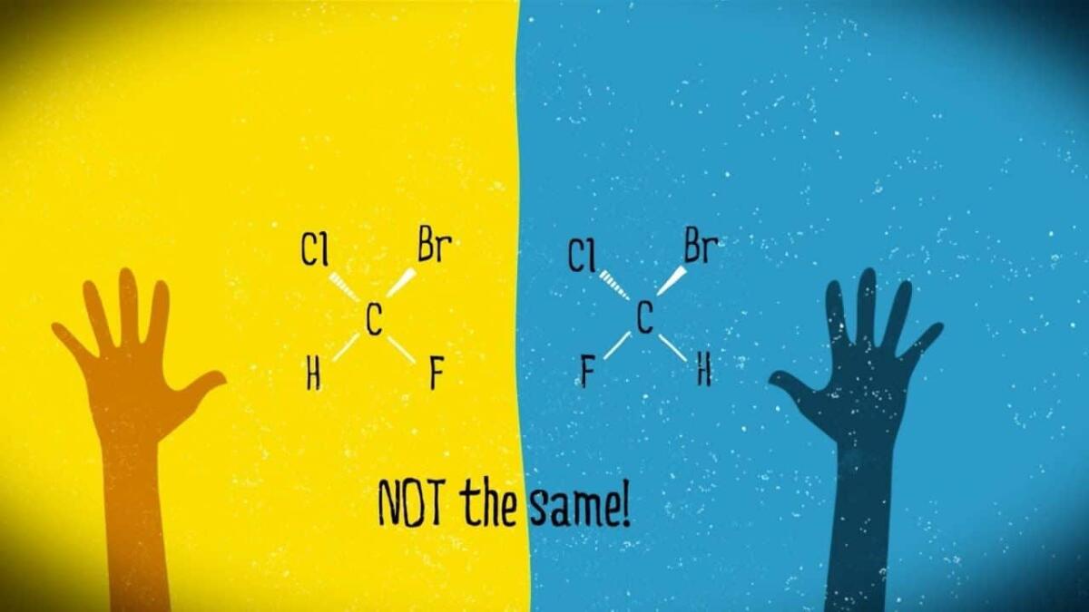Chiralità, comprendere la doppia identità delle molecole - Chiralità, crediti: TED Ed, Lesson by Michael Evans, animation by Safwat Saleem and Qa'ed Tung