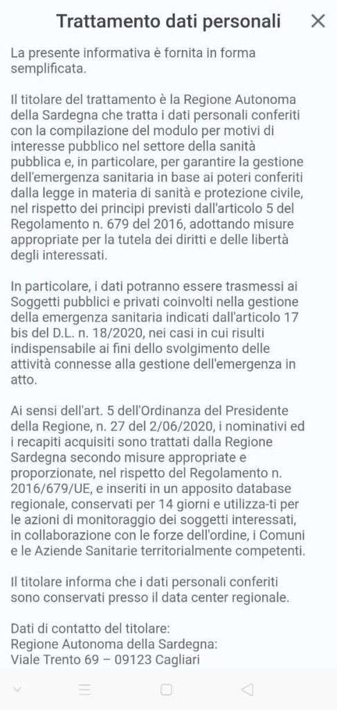 App Sardegna Sicura: sbarcare e soggiornare in Sardegna