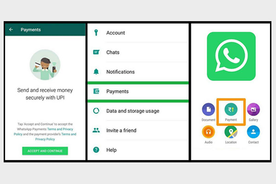 La nuova funzione sarà posizionata accanto a quella di invio di documenti ed immagini, mentre i dettagli delle carte collegate saranno consultabili nelle impostazioni dell’App. Credits: www.legaleraonline.com
